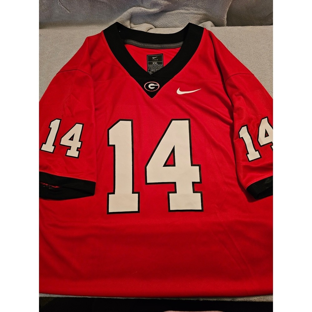 Nike Georgia Bulldogs Gunner Stockton 14 Jersey Mens XXL Red Dri-FIT Football